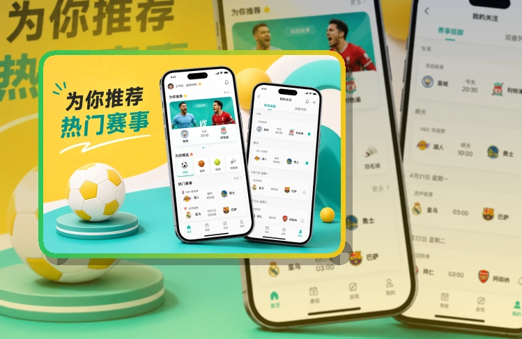 杂志式App介绍 · 比赛信息入口 · 赛前赛中赛后都能接住界面展示